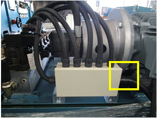 a tube inside the hydraulic station box a tube inside the hydraulic station box