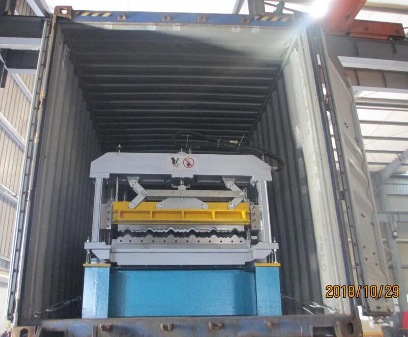 Delivery Of High Speed Step Tile Cold Roll Forming Equipment To Benin On December 29,2018