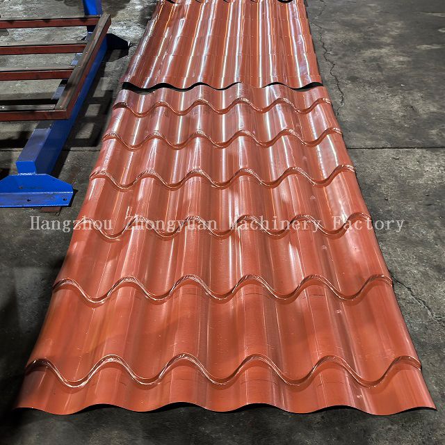 Corrugated Iron Sheet Roll Forming Metal Roofing Tile Making Machinery with 12M Stacker