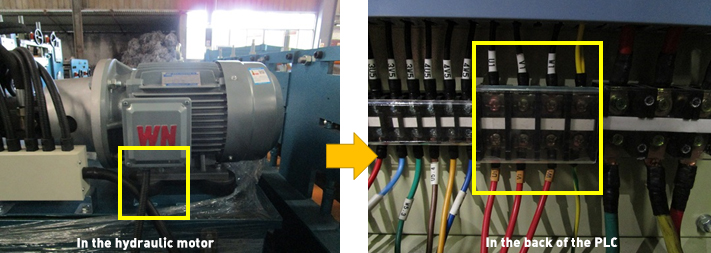 connect hydraulic station motors with PLC in corresponding place