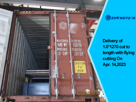 Delivery of 1.0*1270 cut to length with flying cutting On Apr,14.2023