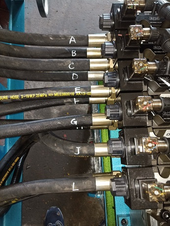 Connect the tubes of cutting device and the punching devices