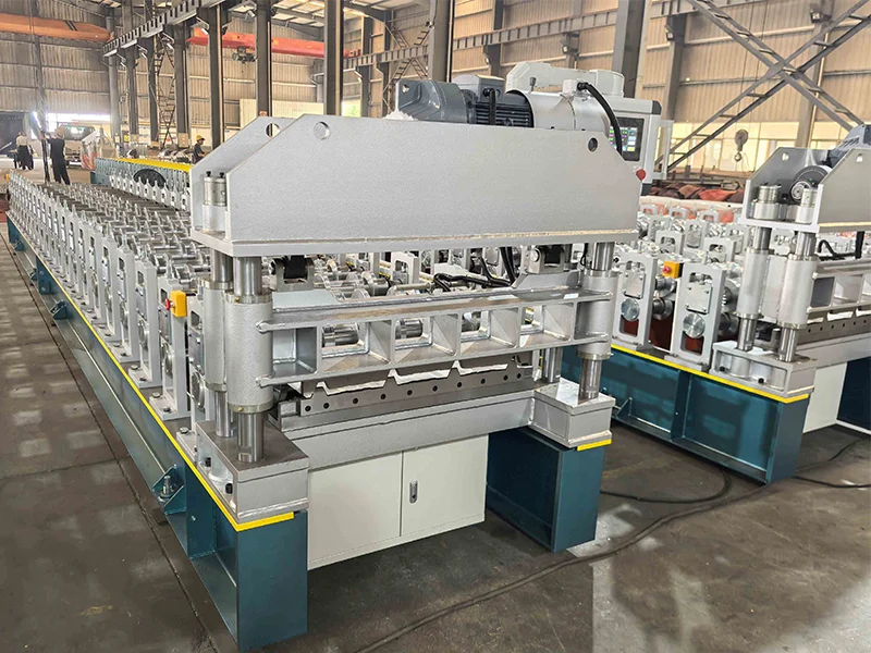 European Structure Roof Sheet Roll Forming Machine With Electric Cutting