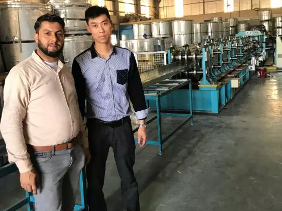 Successful installation of automatic Purlin roll forming machine in Qatar customer factory 