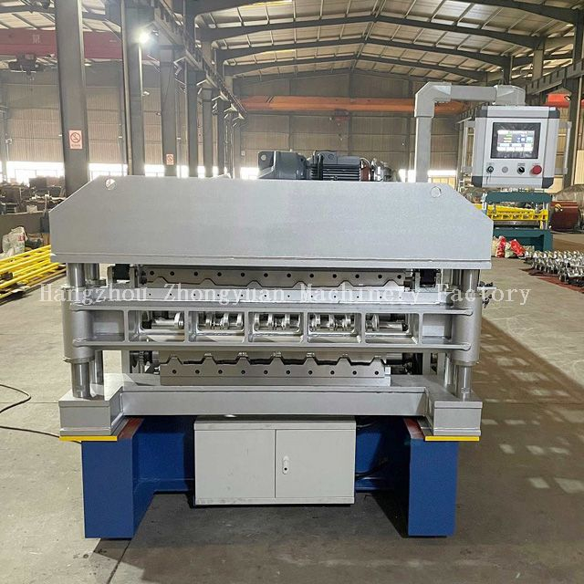 1000&900 double layer roofing roll forming machine with electric cutting